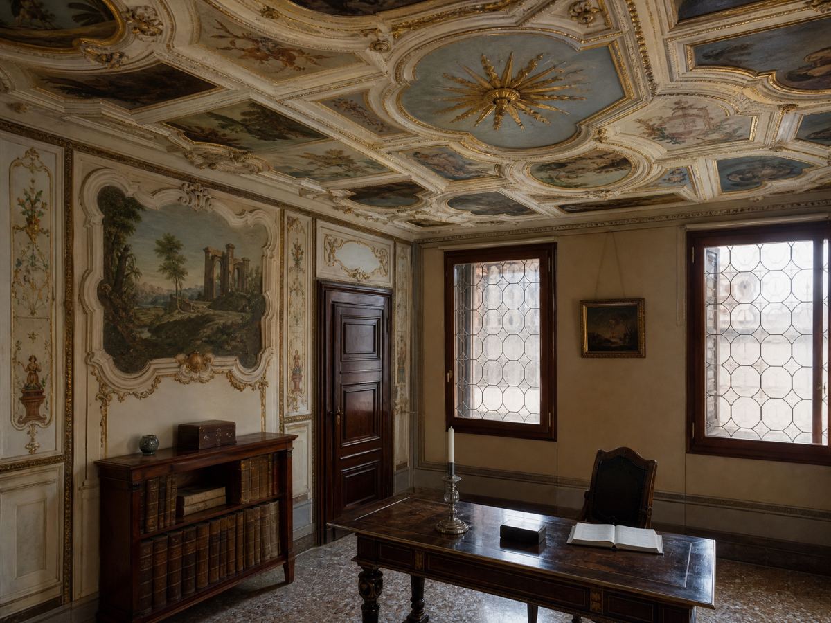 Piccolo studio rinascimentale con stucchi e decorazioni dipinte, Palazzo Grimani